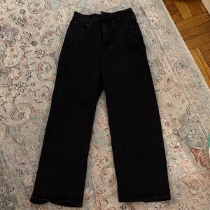 Madewell Black Curvy Perfect Wide Leg Jean